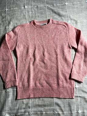 The Sweater Store Pink Knit Crew Neck Ribbed Pullover Sweater Women's S